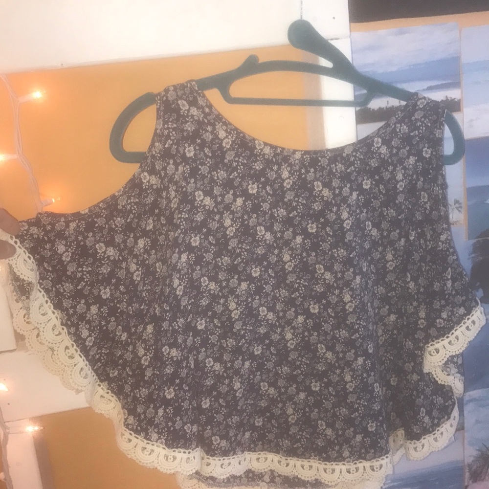 open back cold shoulder top